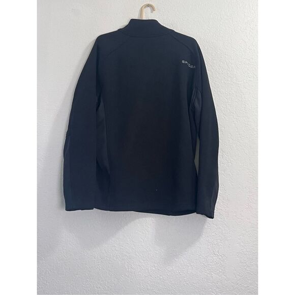 Spyder 1/4 Zip Heavy Knit Black Jacket Mens XXL Fleece Lined Warm - Picture 3 of 4